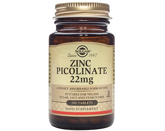 Solgar - Zinc Picolinate 22mg 100s
