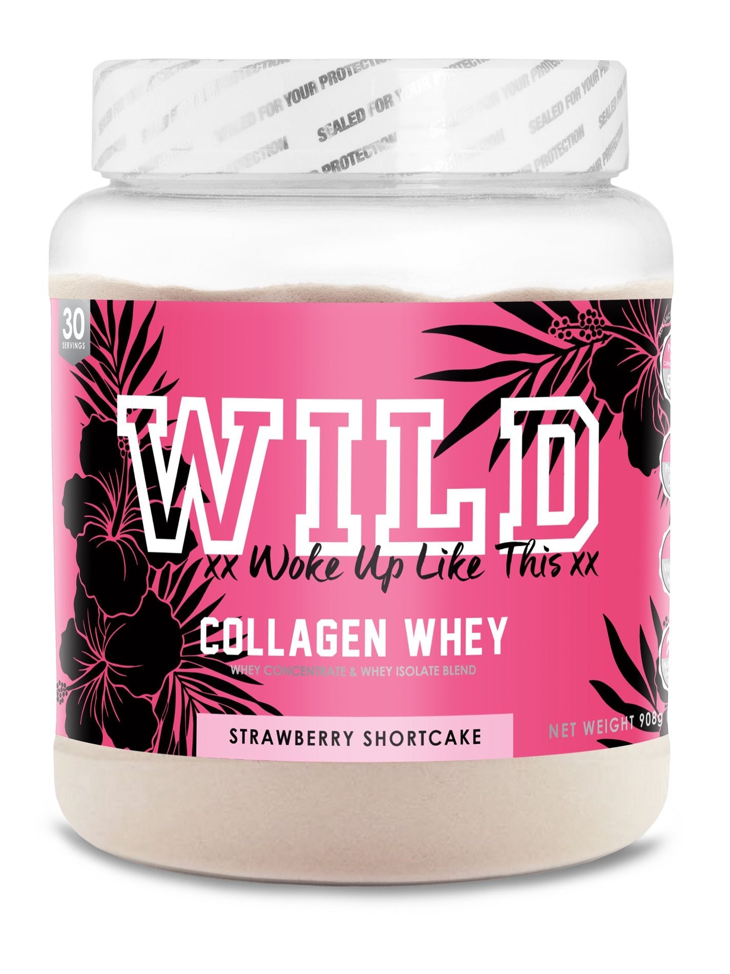 Wild - Woke Up Like This Collagen Whey Straw Shrtcke 908g
