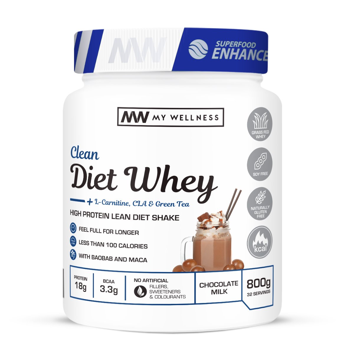 My Wellness - Clean Diet Whey Chocolate Milk 800g