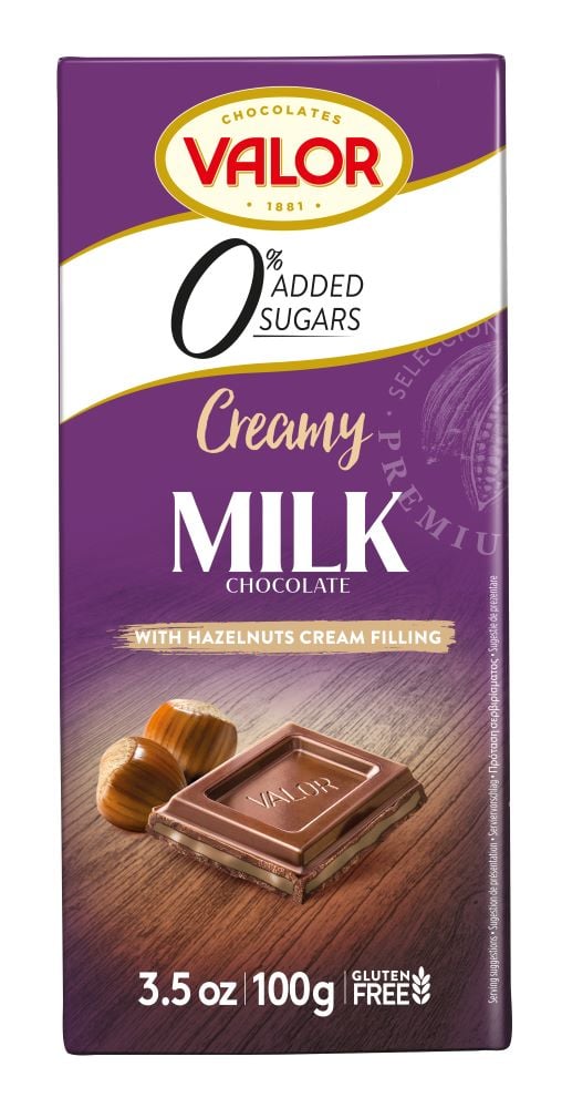 Valor - Milk Chocolate Slab Hazelnuts No Sugar Added 100g