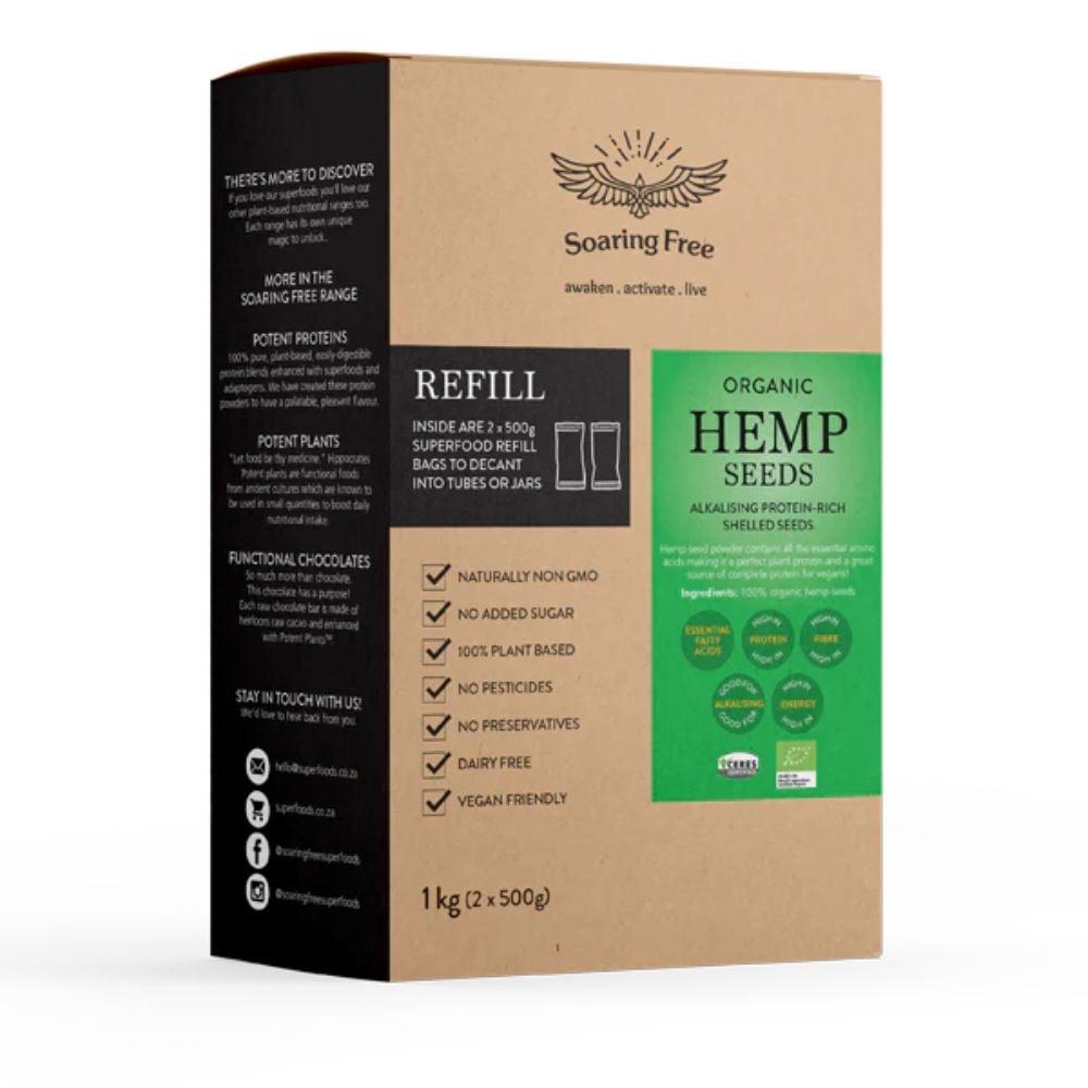 Soaring Free - Hemp Seeds Shelled Organic 1kg