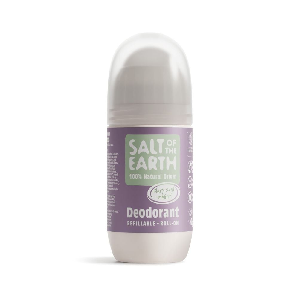 Salt of the Earth - Refillable Roll On Deodorant Clary Sage & Mint Natural 75ml