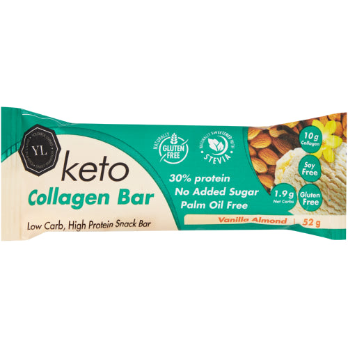 Youthful Living - Keto Collagen Bar Vanilla Almond 52g – Wellness