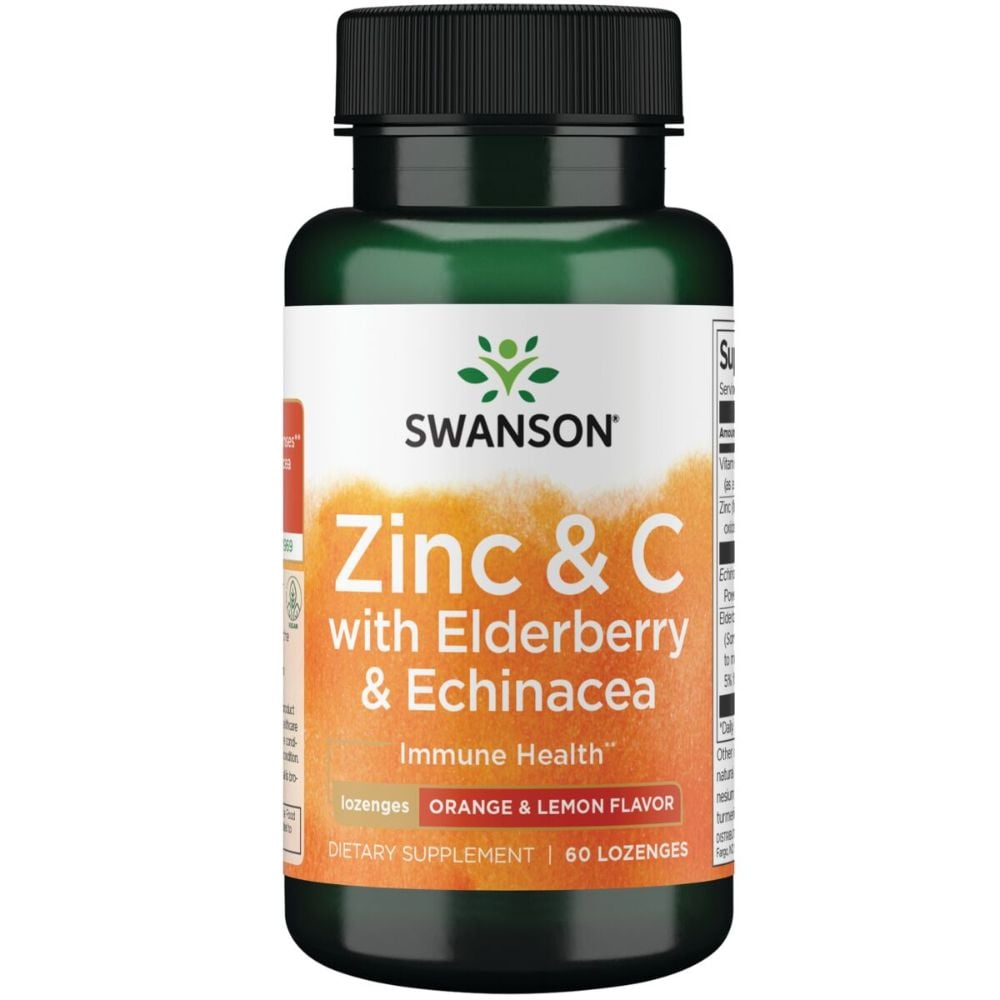 Swanson - Zinc & C Lozenges w/ Elderberry & Echinacea, Orange & Lemon Flavor 60s