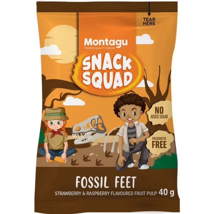 Montagu - Fruity Fossil Feet Strawberry & Raspberry 40g