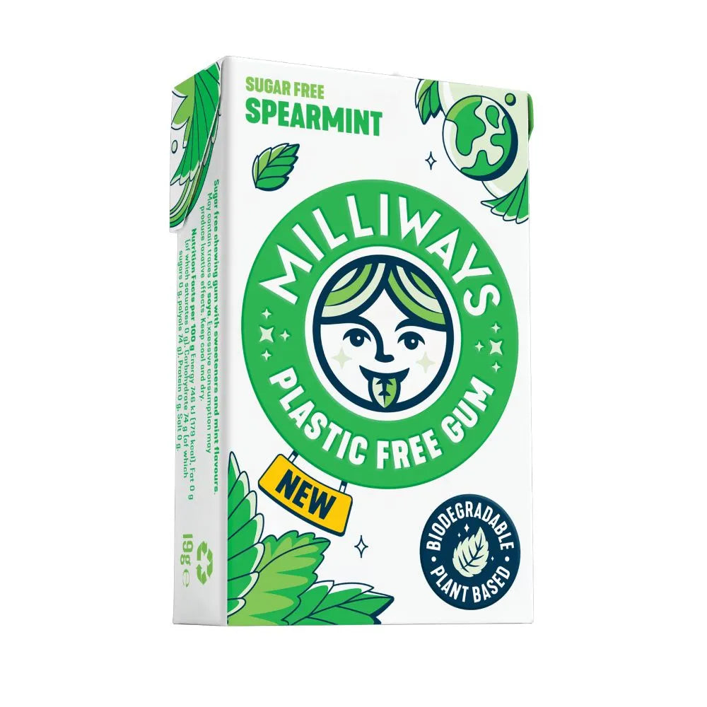Milliways - Plastic Free Chewing Gum Spearmint 19g