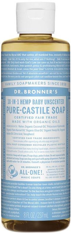 Dr Bronner - Pure Castile Liquid Soap Baby Unscented 237ml