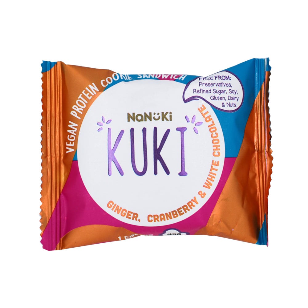 Nanuki - Kuki Cookie Sandwich Ginger Cranberry White Chocolate 45g
