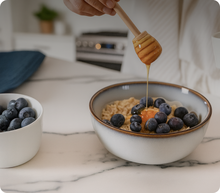 Golden Honey & Blueberry Oats