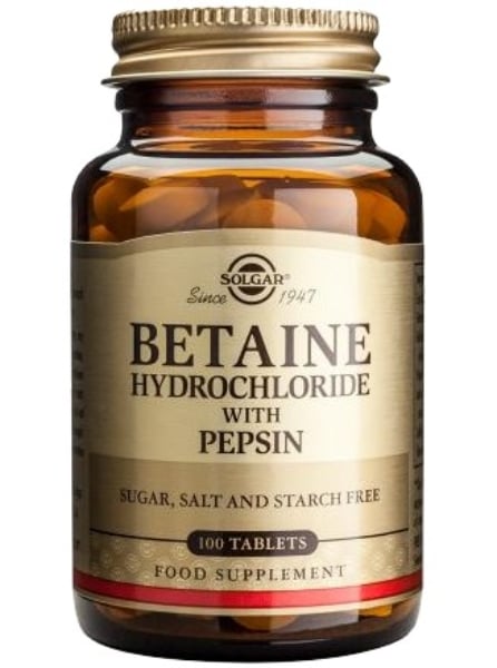 Solgar - Betaine Hydrochloride+Pepsin 100s