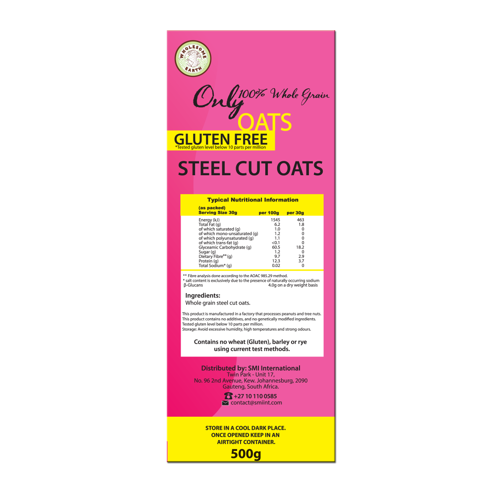 Wholesome Earth - Steel Cut Oats Gluten Free 500g
