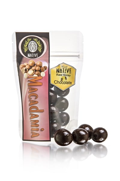 Kathy's Kitchen - Macadamia Coated In Raw Honey Chocolate 100g