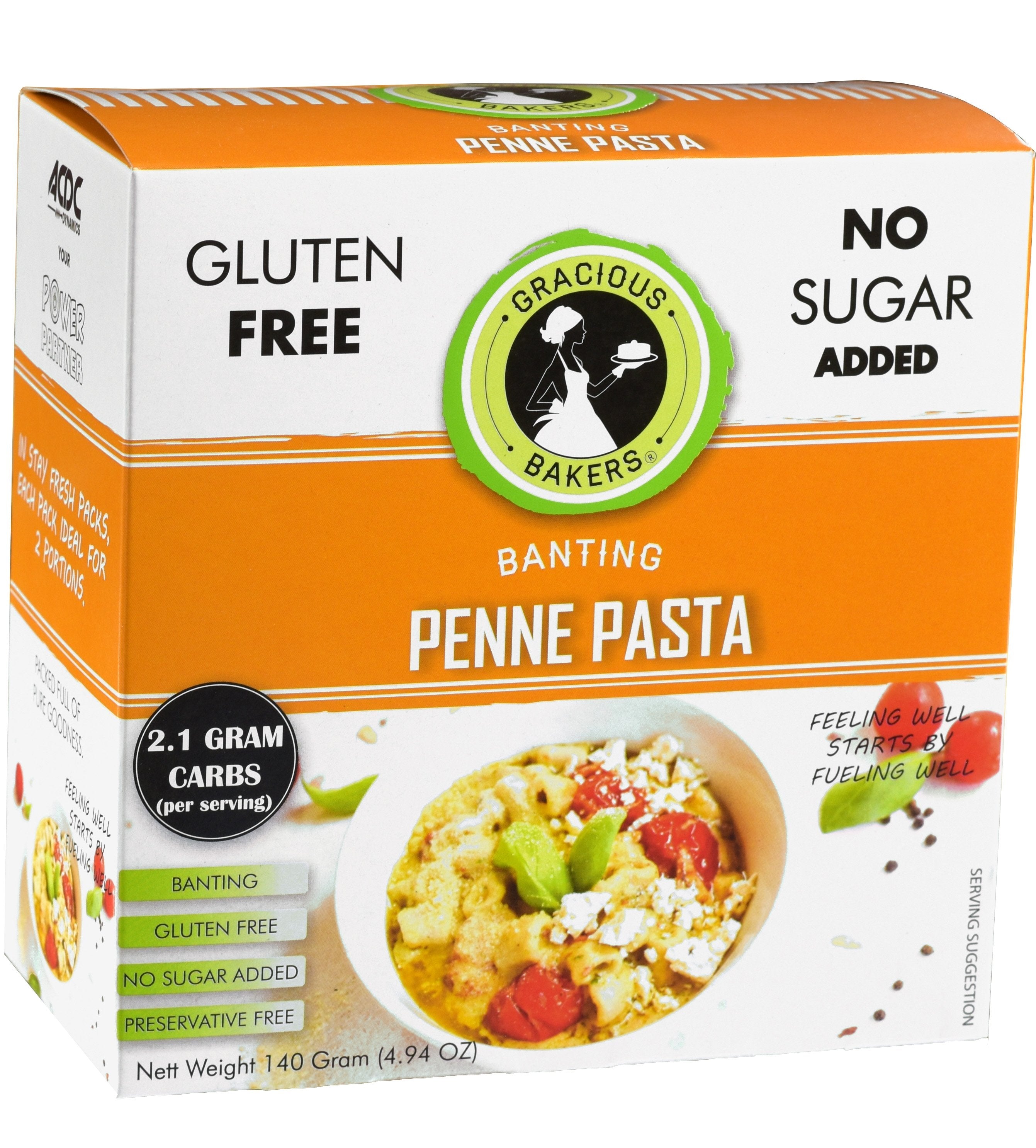 Gracious Bakers - Pasta Penne banting 140g