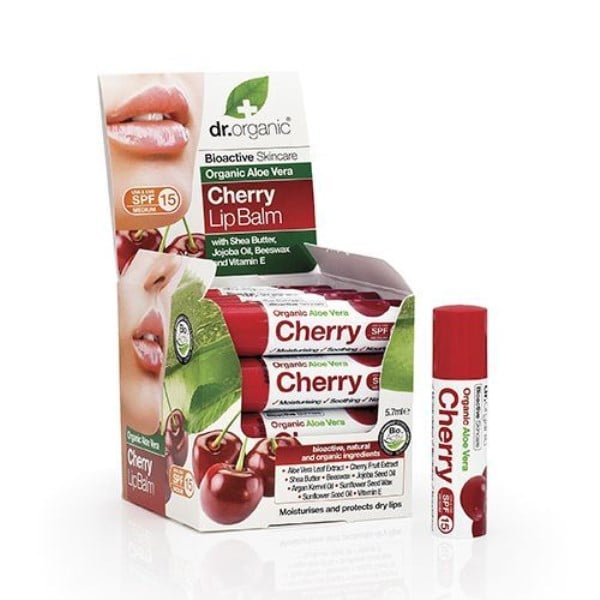 Dr Organic - Aloe Vera & Cherry Lip Balm 5.7ml