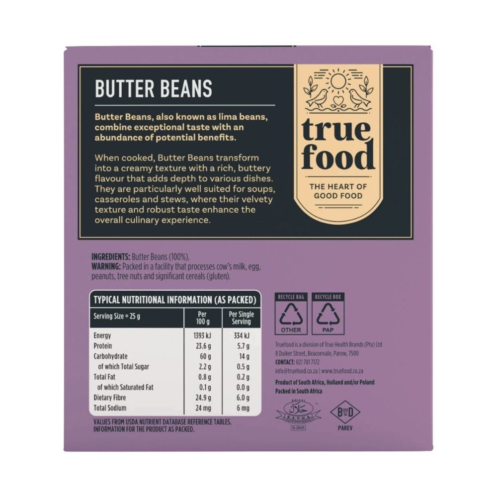 Truefood - Butter Beans 400g