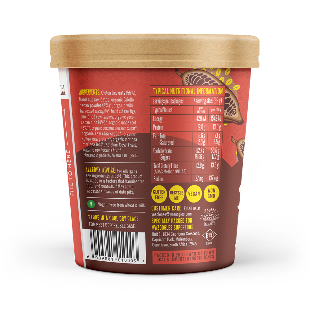 Wazoogles - Oat Pot Double Chocolate & Maca 93g