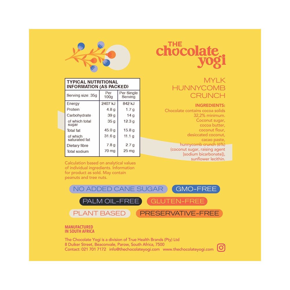 The Chocolate Yogi - Mylk Hunnycomb Crunch 35g