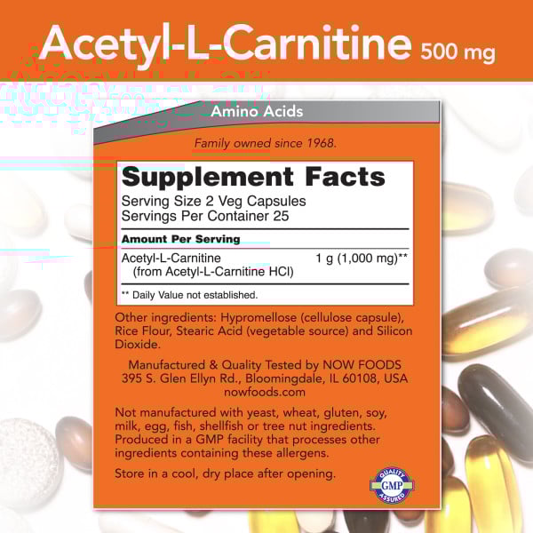 NOW - Acetyl L-Carnitine 500mg 50s