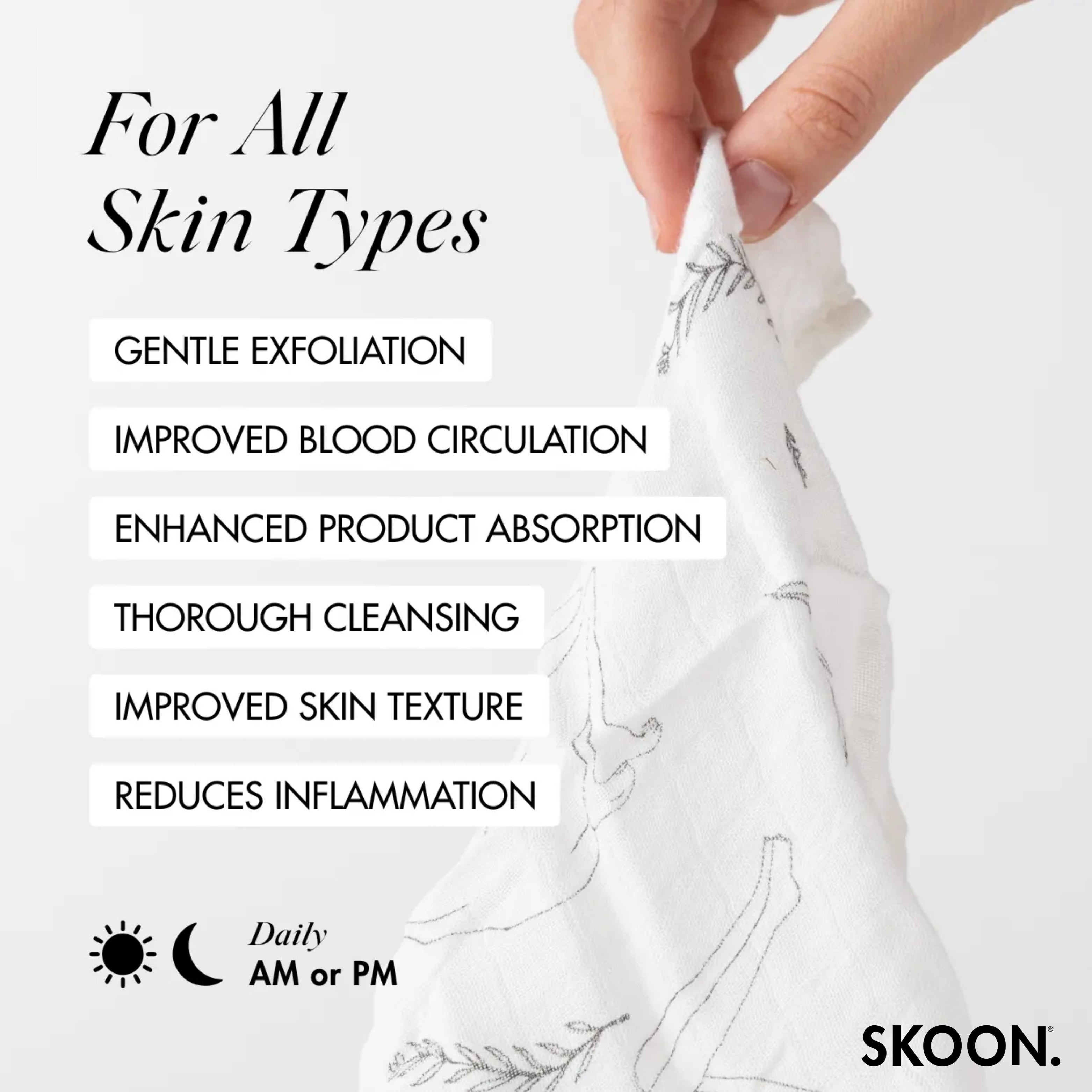SKOON - Bamboo Muslin Facecloth Dayfeels Design
