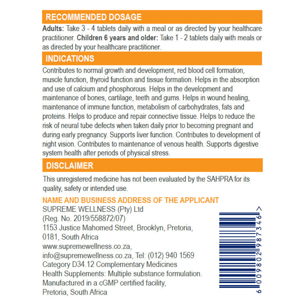 Supreme Wellness - Multivitamin 120s