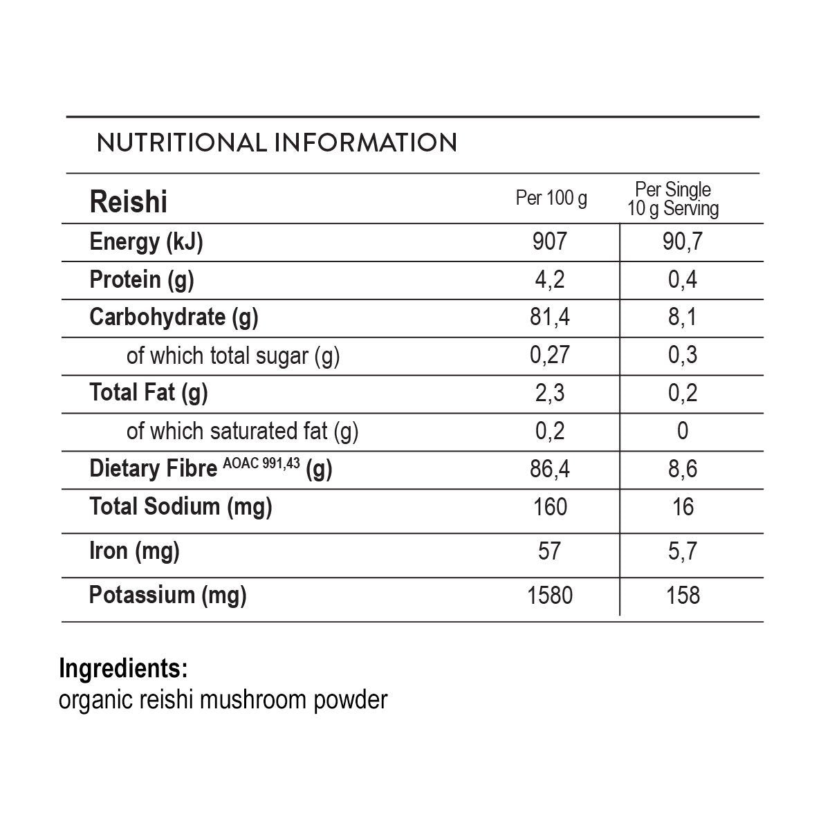 Soaring Free - Potent Plants Organic Reishi Powder 77g