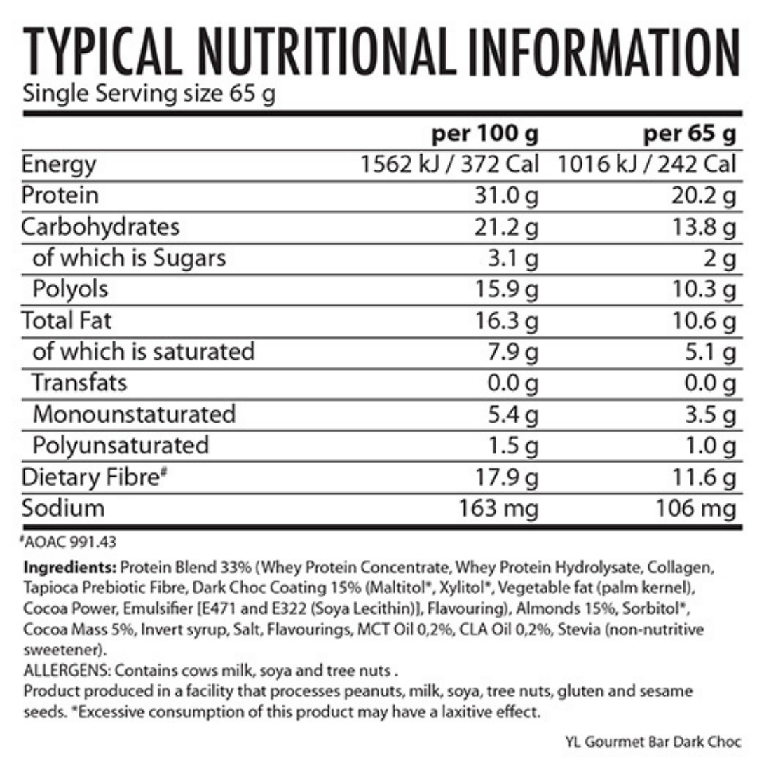 Youthful Living - Bar Gourmet Dark Chocolate Almond 52g