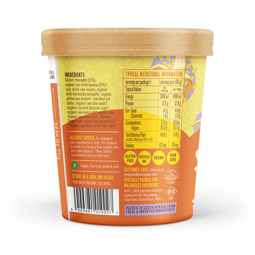 Wazoogles Oat Pot Cinnamon Banana Bread 93g