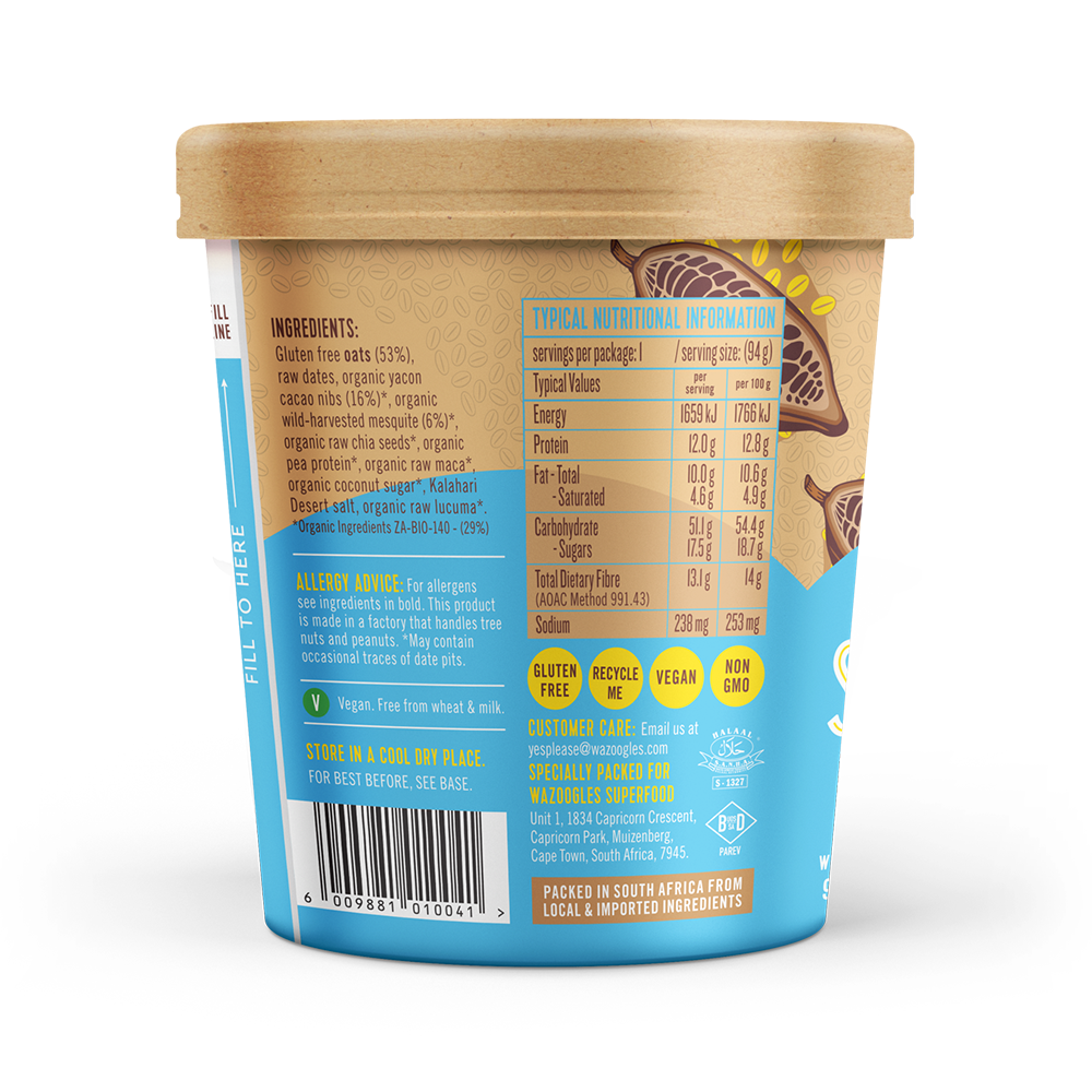 Wazoogles - Oat Pot Choc Chip Cookie Dough 93g