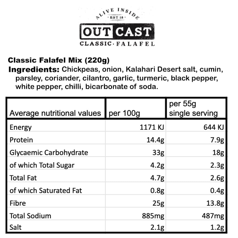 Outcast Foods - Falafels Premix Classic 220g