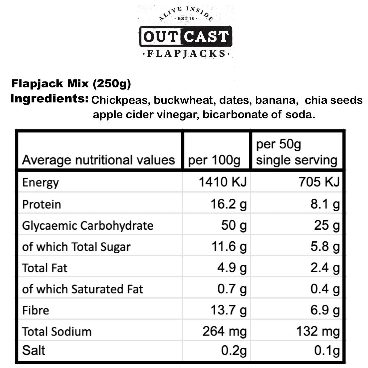 Outcast Foods - Flapjacks Premix 250g