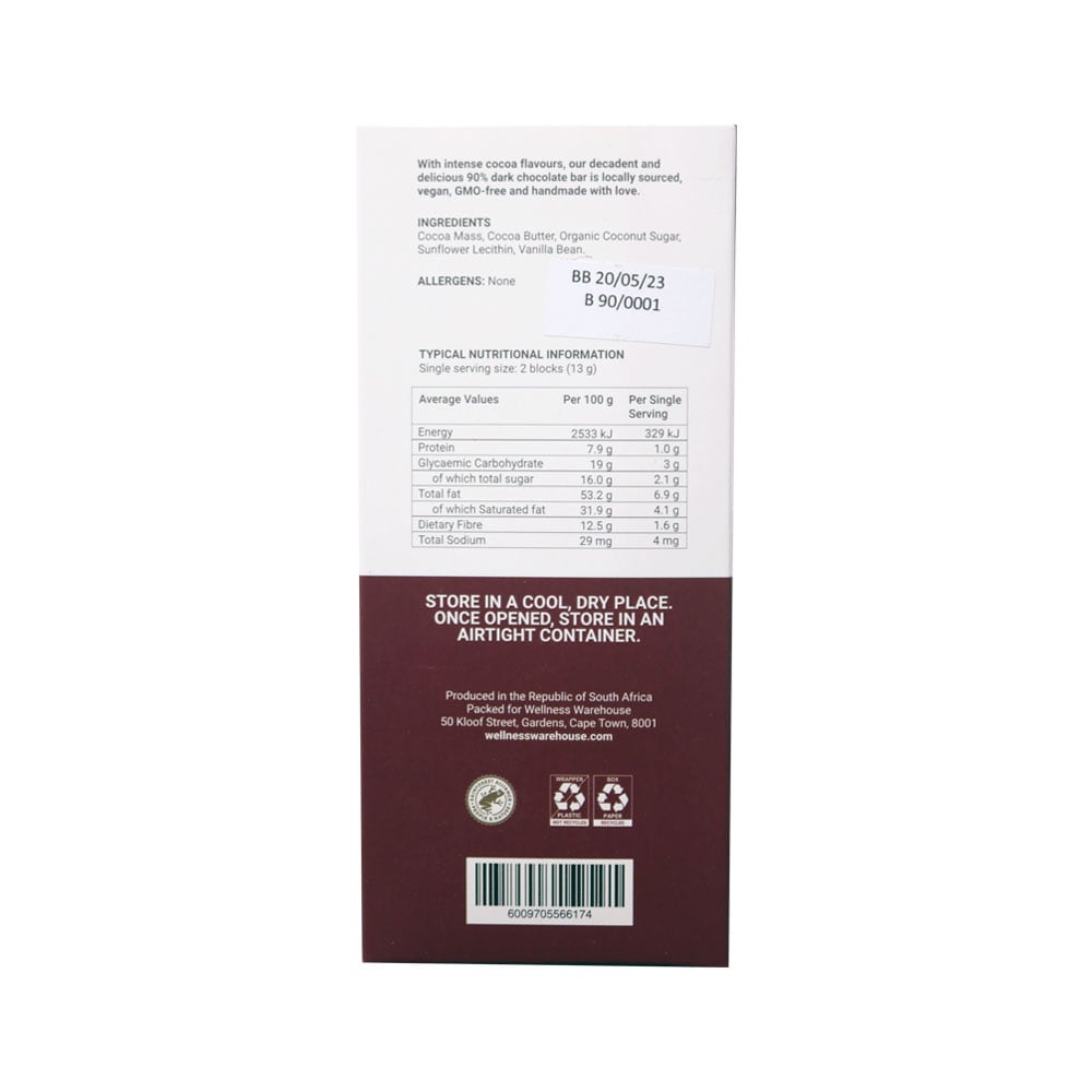 Wellness - 90% Dark Chocolate 65g