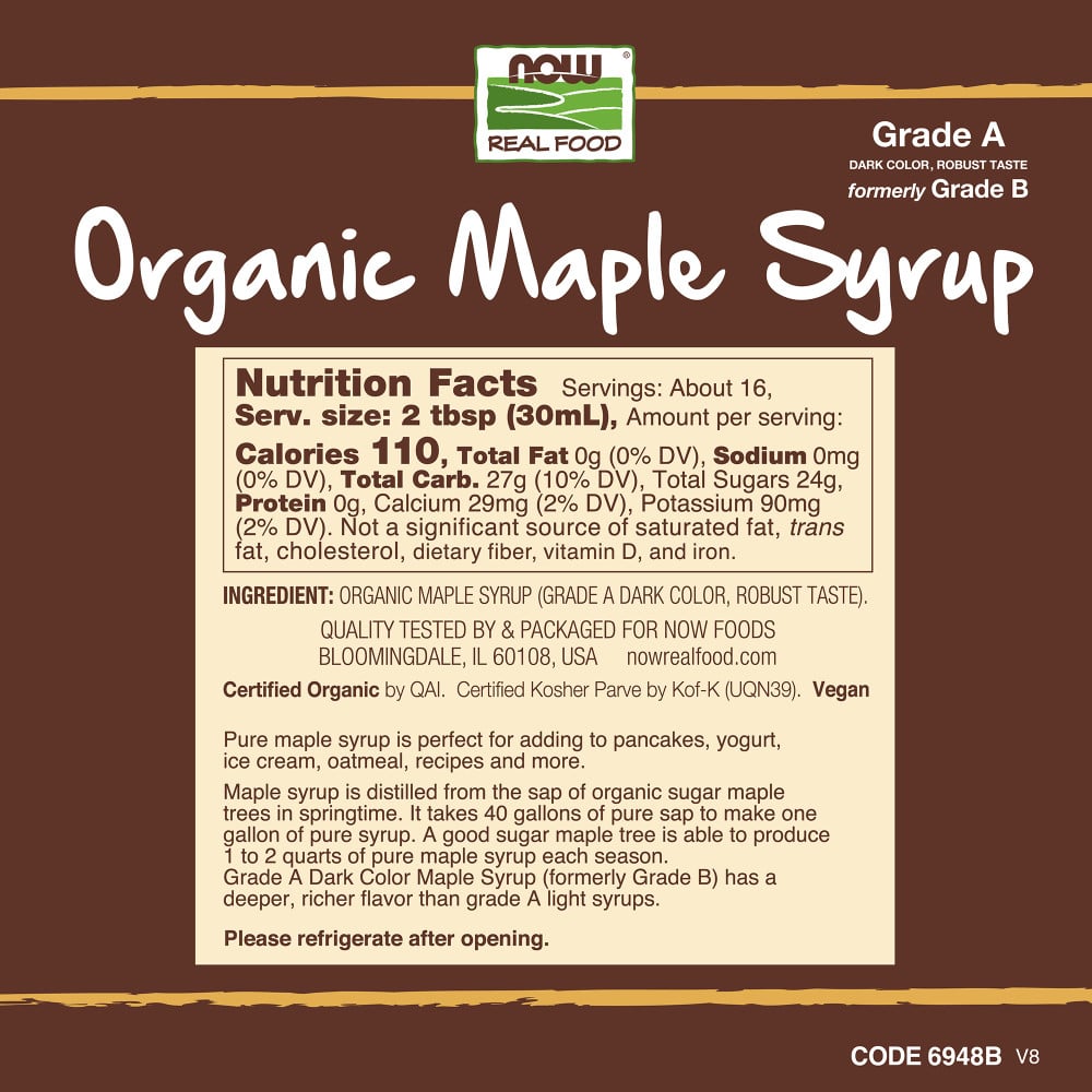 NOW - Maple Syrup Organic Grade A 473ml