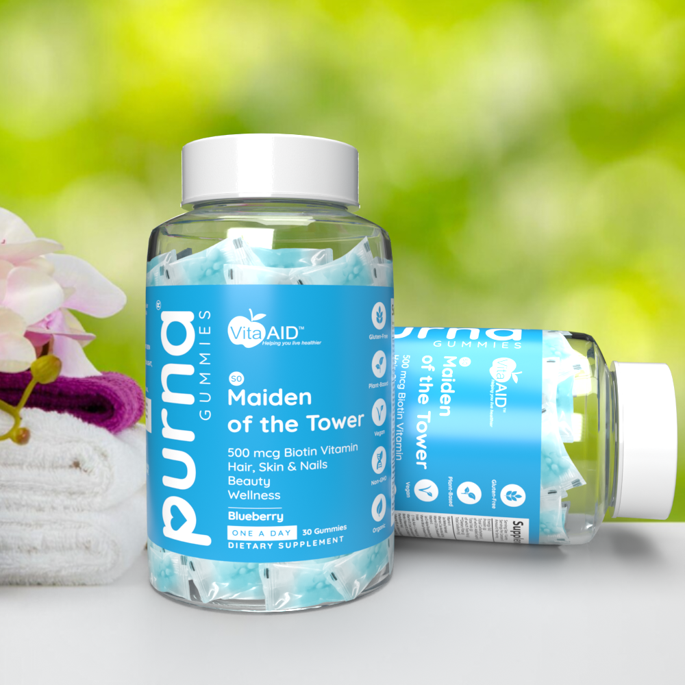 Vita-Aid - PURNA Maiden Of The Tower Biotin 500mcg Blueberry 30s