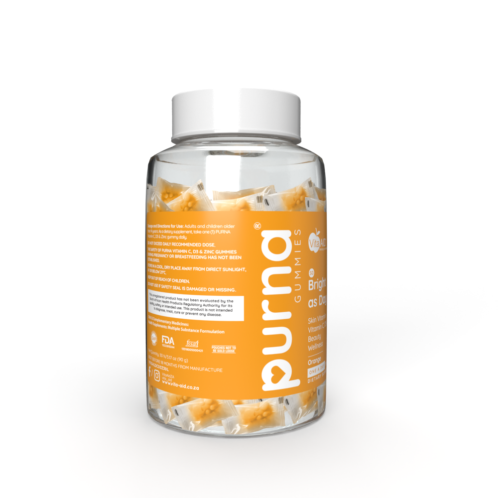 Vita-Aid - PURNA Bright As Day Vit C D3 & Zinc Orange 30s