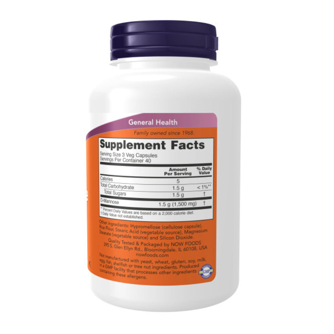 NOW - D-Mannose 500mg 120s