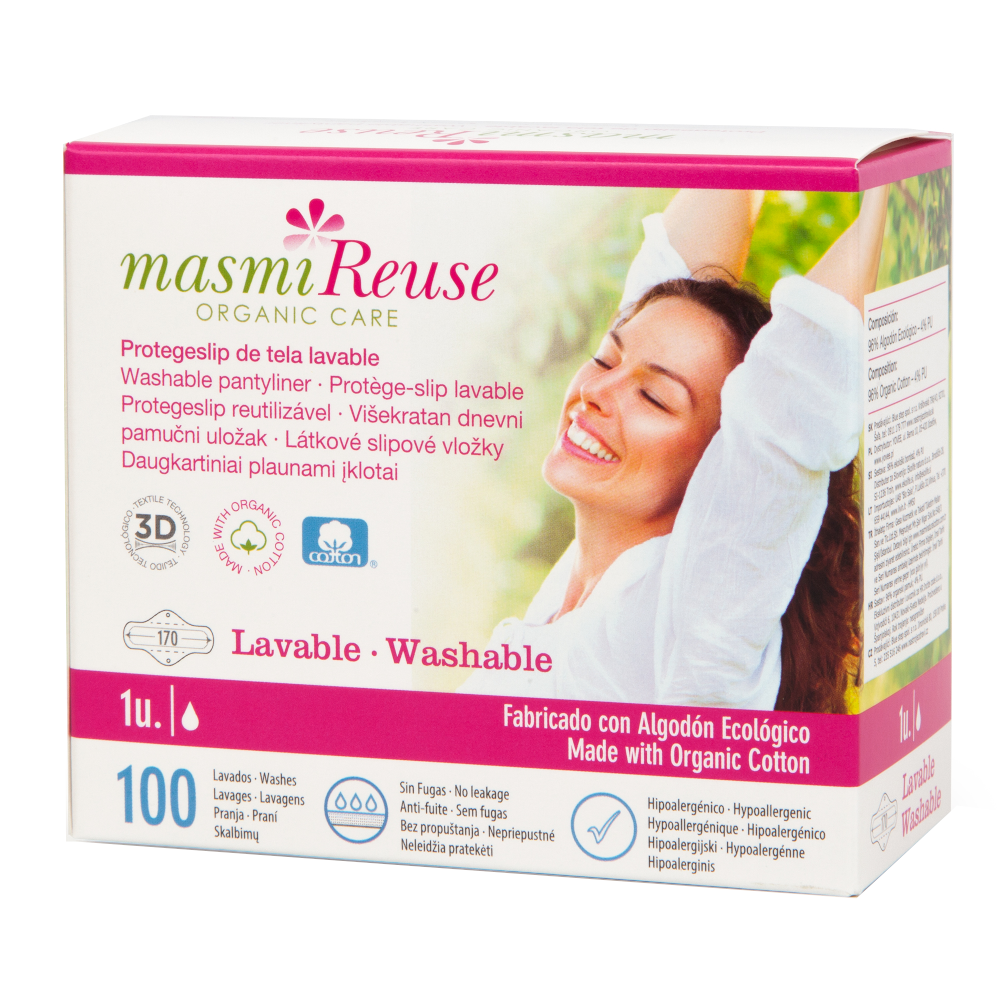 Masmi - Organic Cotton Washable Cloth Pantyliners With Wings 100s