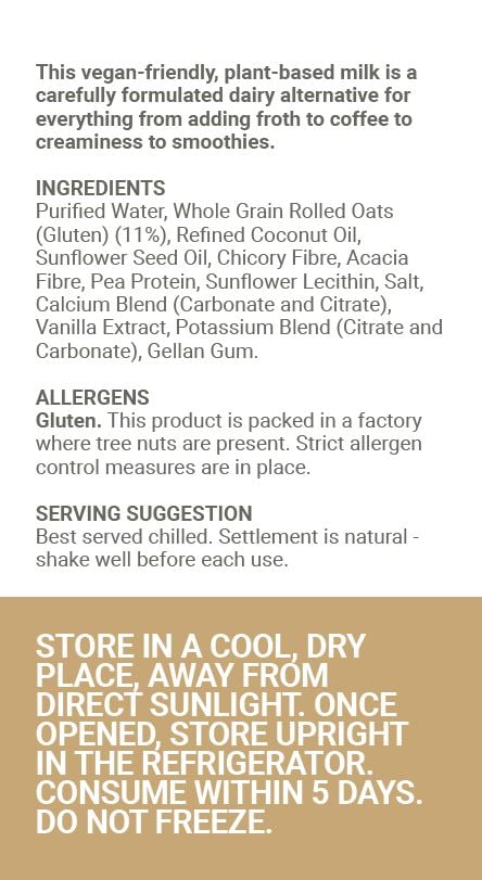 Wellness - Oat Milk Unsweetened Barista 1lt