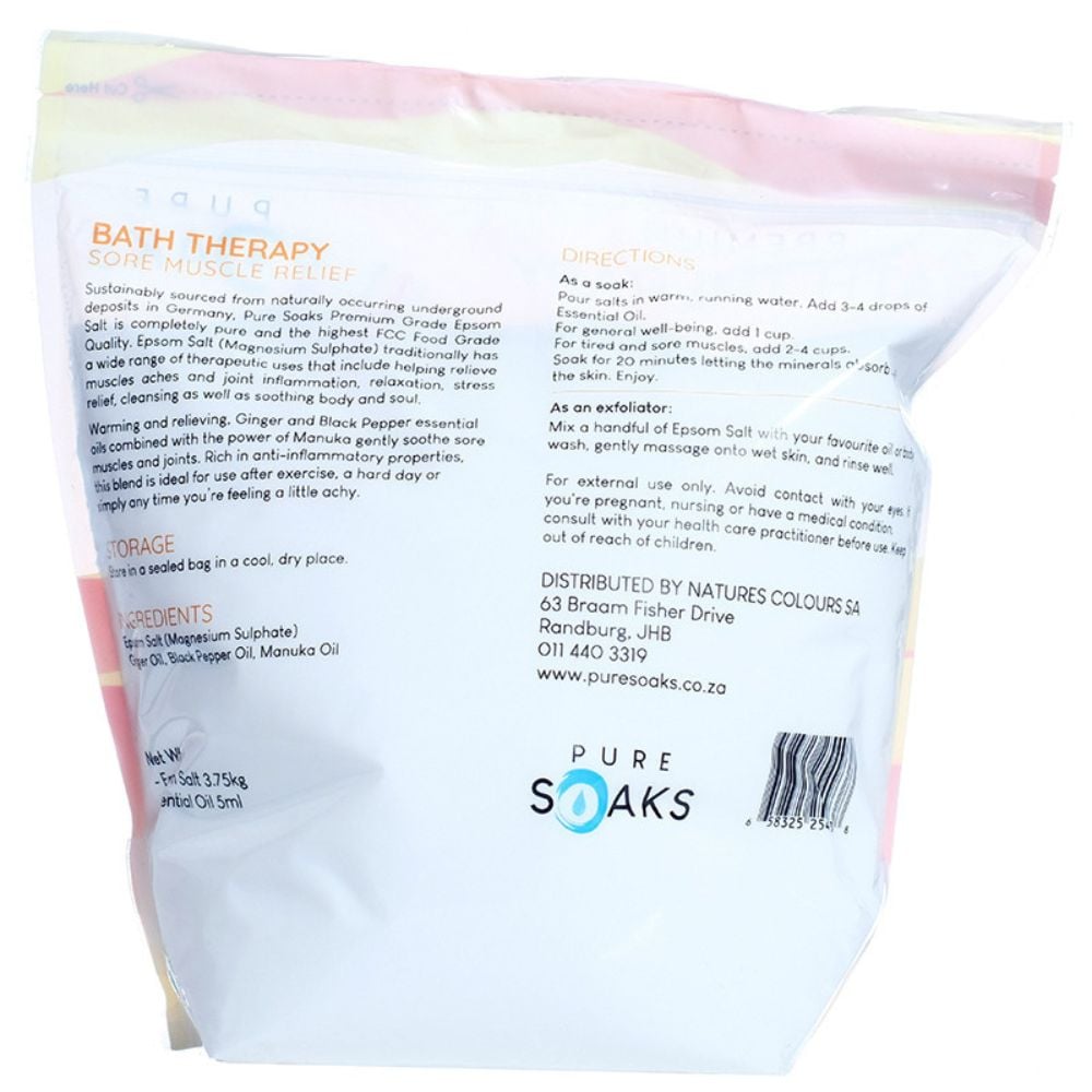 Pure Soaks - Epsom Salt Sore Muscle Relief 3.75kg