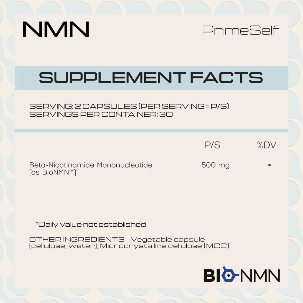 PrimeSelf - Nicotinamide Mononucleotide BIO NMN 60s