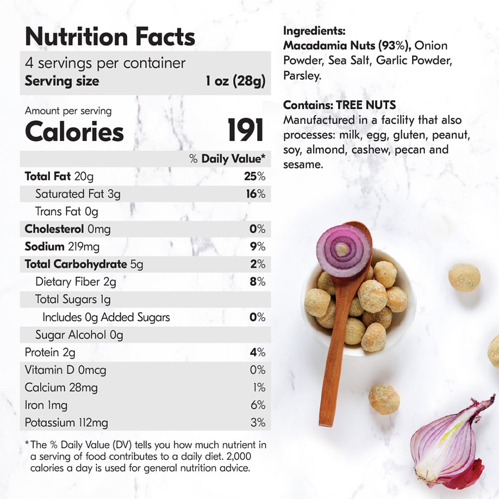 House of Macadamias - Macadamias Nuts Roasted Onion 113g