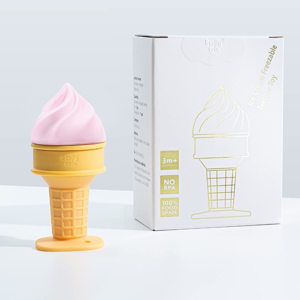 Smily Mia - Ice Cream Freezable Teether Peach