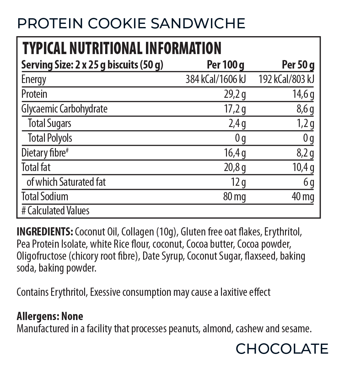 Youthful Living - Protein Cookie Sandwich Chocolate 2 x 25g