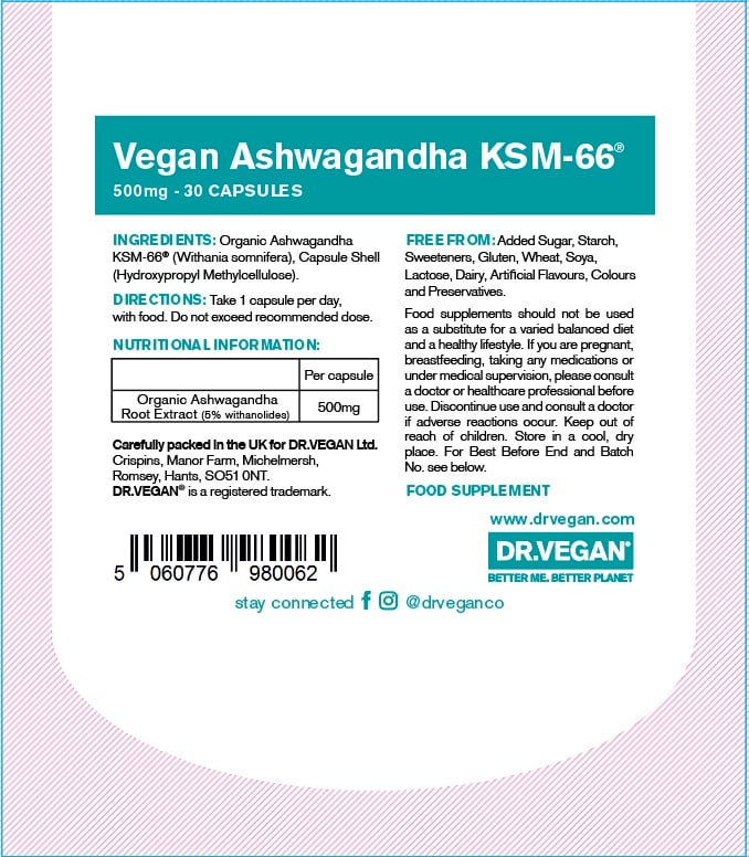 Dr Vegan - Ashwagandha KSM-66 30s