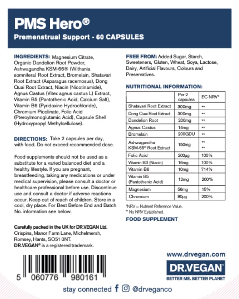 Dr Vegan - PMS Hero 60s