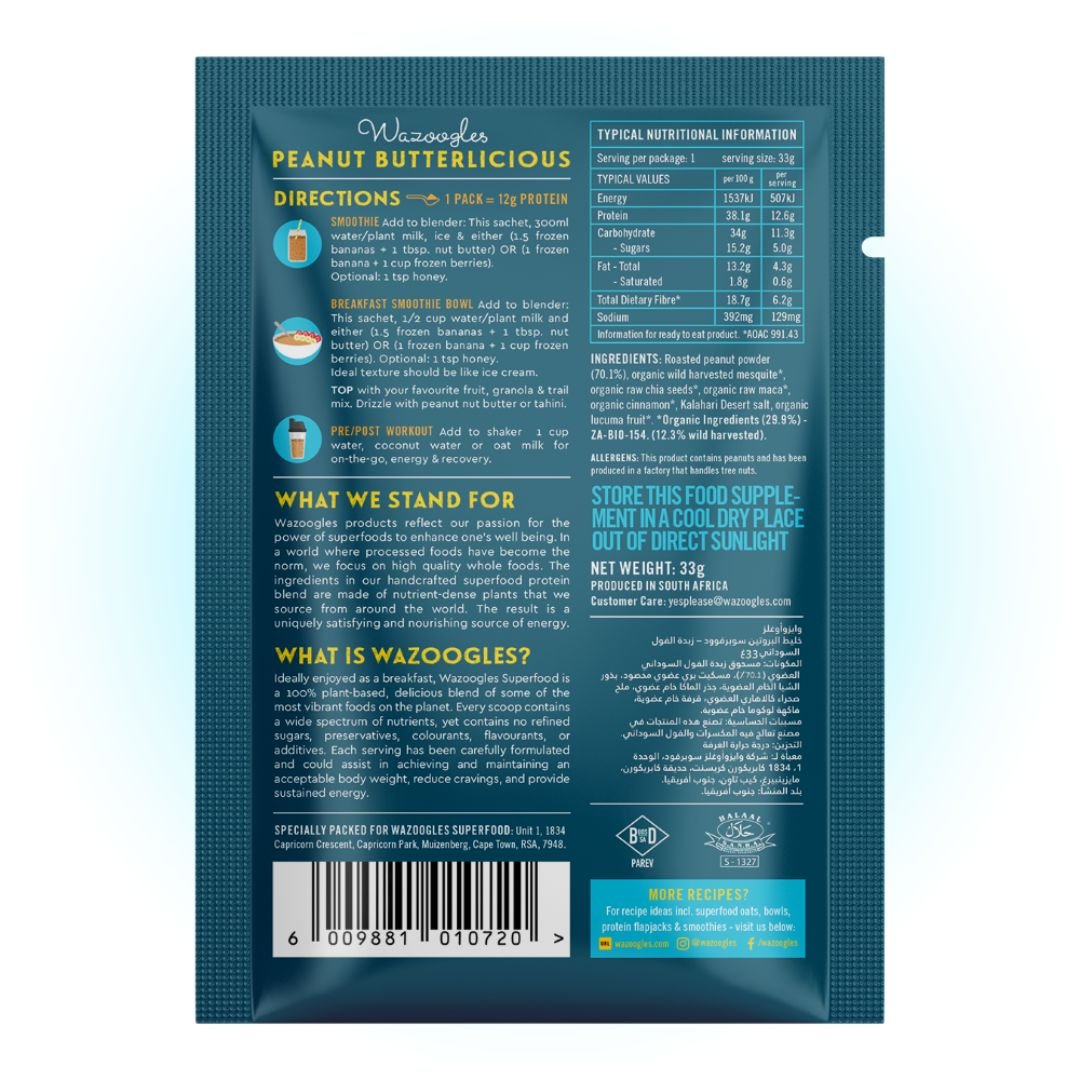 Wazoogles - Superfood Protein Blend Peanut Butterlicious 33g