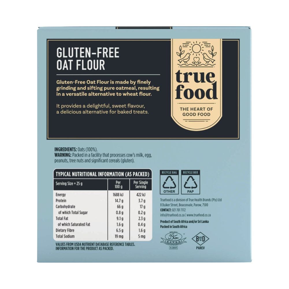 Truefood - Oat Flour Gluten Free 400g