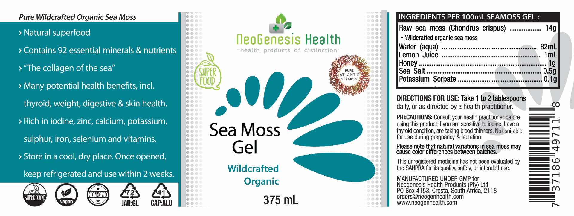 NeoGenesis - Sea Moss Gel 375ml
