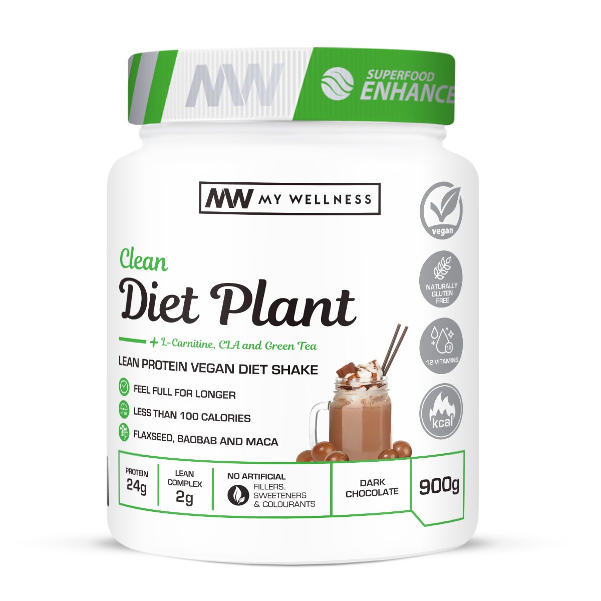 My Wellness - Clean Diet Plant Dark Chocolate 900g