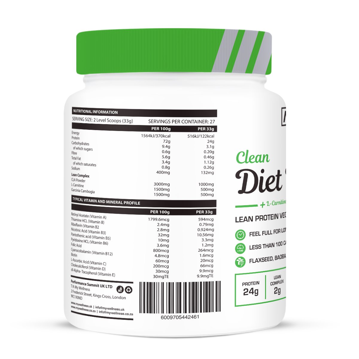 My Wellness - Clean Diet Plant Dark Chocolate 900g