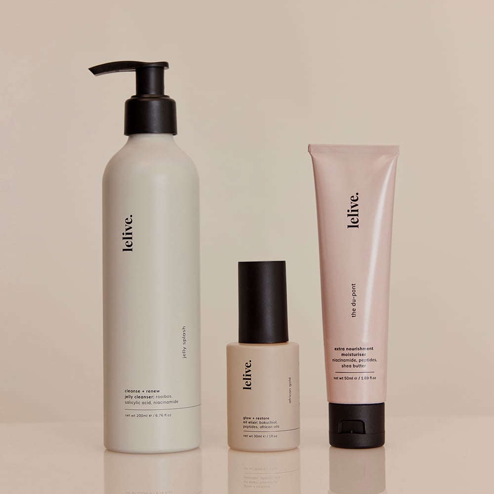 Lelive - Nourishing 3 Step Routine - Revitalise, Plump + Restore (normal to dry skin)
